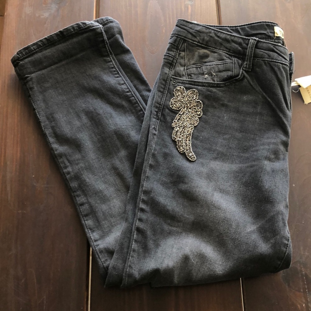 ⬇️DROP NWT Democracy Embellished Black Jeans 8